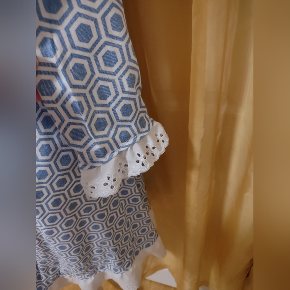 NWT Women's As U Wish blue/whitedress with eyelet trim. Size Small. - Picture 5 of 9